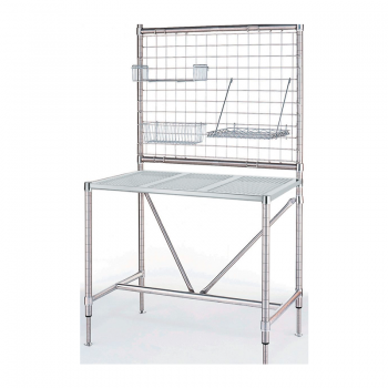 Stainless Steel HD Perf Top Table With Overhead