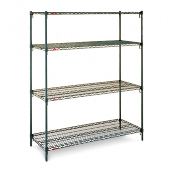 Super Erecta Super Adjustable 4 Shelf Stationary Wire Shelving Unit, 74″H (Metroseal 3)