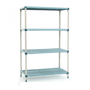 MetroMax Q 4 Shelf Stationary Open Grid Shelving Unit, 74″H