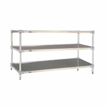 3 Tier Stationary Solid Shelves Work Station (Stainless Steel)